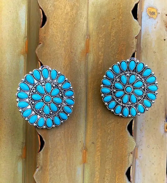 Turquoise Revival Concho Earring